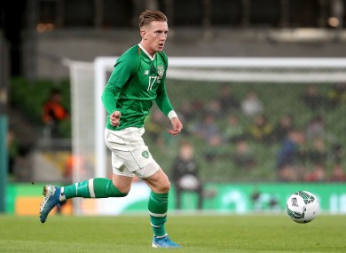 Ronan Curtis in possession during Ireland's win against Bulgaria last September.