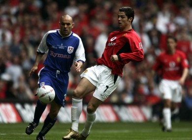 Robbie Ryan in action for Millwall against Manchester United in the 2004 FA Cup final.