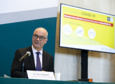 Chief Medical Officer Tony Holohan at a Department of Health briefing earlier this week.