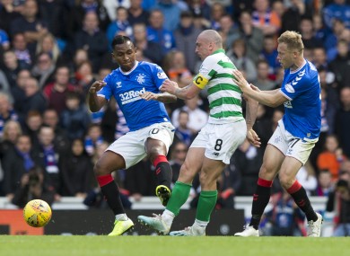 Action from last September's Old Firm derby.