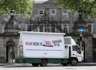 The billboard parked outside Leinster House today.