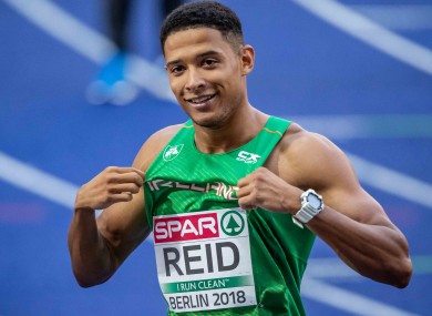 Ireland's Leon Reid celebrates qualifying for the final of the 200m at the 2018 European Championships.