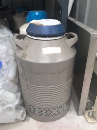 One of the containers stolen from the farm.