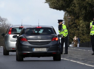 Garda checkpoints in the Phoenix Park in Dublin