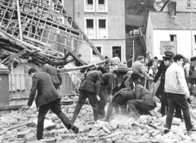File photo. The aftermath of a bomb blast that killed 11 and injured 60 in Fermanagh in 1987.