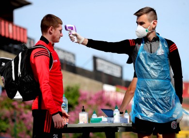 All the safety protocols were in place for the four teams to return to training today.