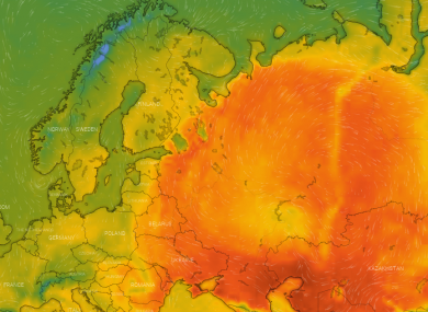 Temperatures reached into the high 20s in large parts of Siberia today