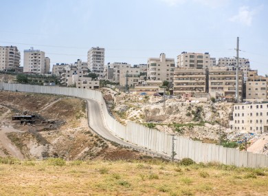 View from the Dead Sea to Jerusalem road in the West Bank Palestinian area of the separation barrier.