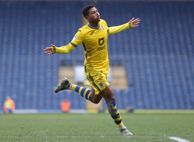 Swansea City's Rhian Brewster celebrates (file pic).