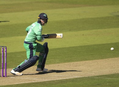 Curtis Campher on his debut for Ireland against England yesterday.