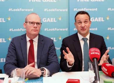 An Taoiseach Leo Varadkar with Tanaiste Simon Coveney, 31 January 2020.