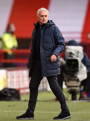 Tottenham manager Jose Mourinho pictured during his side's defeat to Sheffield United.