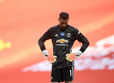 Manchester United goalkeeper David de Gea during the FA Cup semi-final loss to Chelsea.