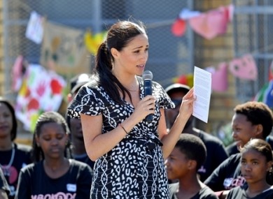 The Duchess of Sussex during a trip to South Africa.