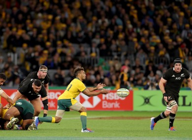 File photo of Australia and New Zealand's clash in last year's Rugby Championship.