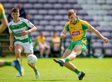 Corofin’s Darragh Silke scores a goal.