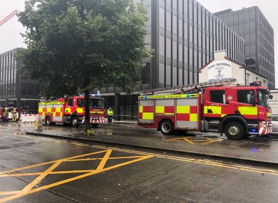 The scene at Miesian Plaza in Dublin this afternoon.