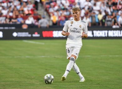 Martin Odegaard in action for Real Madrid in 2018.