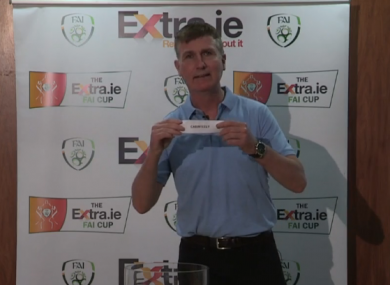 Ireland manager Stephen Kenny making this afternoon's draw.
