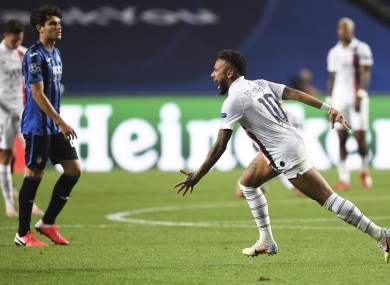 Neymar celebrates his side's stunning victory.