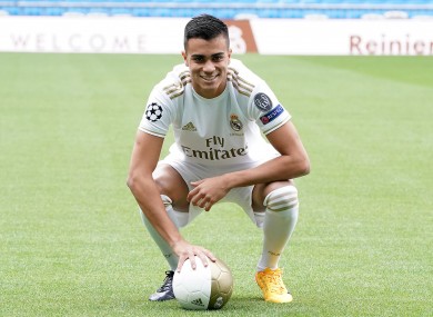 Reinier during his Real Madrid unveiling.