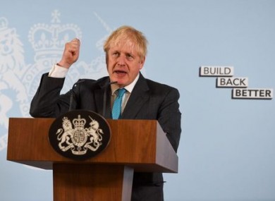 Boris Johnson delivers a speech yesterday during a visit to a construction college in Exeter.