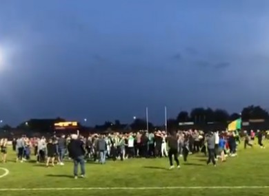 Dungannon Thomas Clarkes fans celebrate their side's first Tyrone SFC in 64 years, scenes which led to criticism in relation to the lack of adherence to public health guidelines in Northern Ireland.