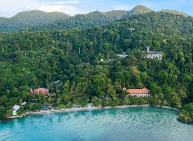 An overhead view of the Sea View Resort on the hotel's website.