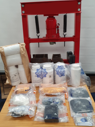 An image of the drugs seized in last night's search.