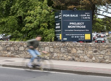 Signs advertising the site for sale at RTÉ prior to its purchase by Cairn Homes.