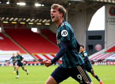 Patrick Bamford celebrates his late winner.