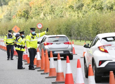 Gardaí speaking to drivers at a checkpoint on the M11 near Bray during the week.