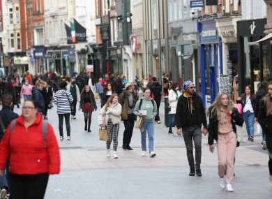 People on Grafton Street on Monday.