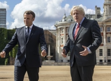 UK Prime Minister Boris Johnson alongside French President Emmanuel Macron in June.