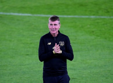 Stephen Kenny pictured during training in Bratislava yesterday.