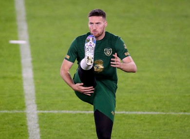 Matt Doherty pictured training on Wednesday evening.