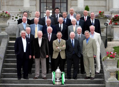 Members of the Shamrock Rovers teams of the 1960s that won an unprecedented six FAI Cups in a row, pictured at a commemoration lunch in 2007.