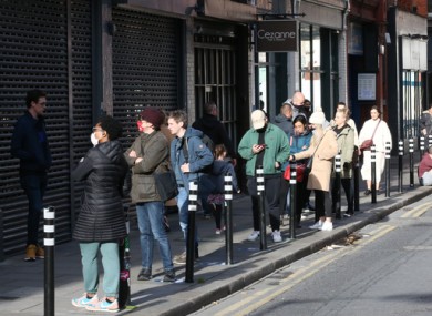 People queueing in Dublin last month.