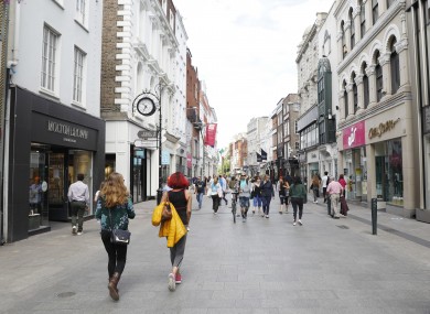 File photo. People walking through Dublin city centre.