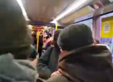 A screengrab from a Facebook Live of the incident.
