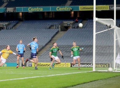 Sean Bugler scores Dublin's second goal on Saturday night.
