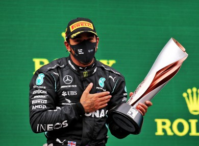 Seventh heaven: Hamilton won his seventh world title at the weekend.