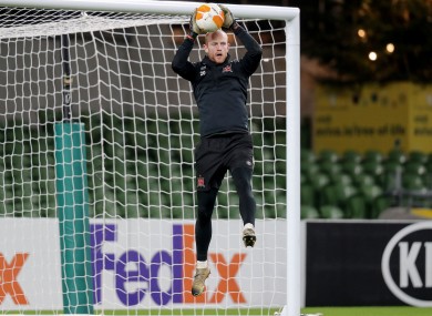 Aaron McCarey during Dundalk squad training ahead of the FAI Cup final.