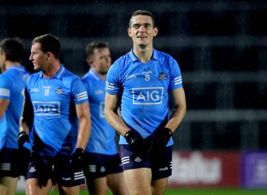 Fenton celebrates a Dublin win last month.