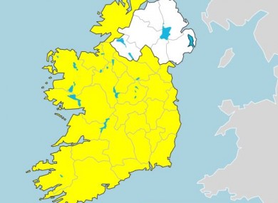 The weather warnings will take effect from 3pm tomorrow.