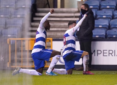 Queens Park Rangers' Ilias Chair (right) celebrates scoring his side's first goal of the game with team-mate Bright Osayi-Samuel by taking a knee.