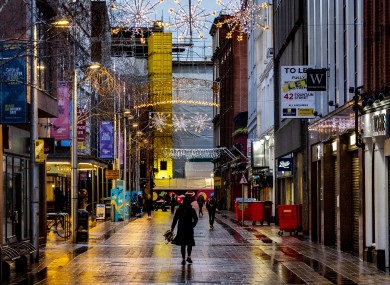 Fountain Street in Belfast on the third day of lockdown.