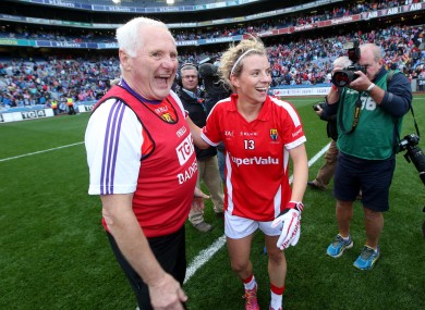 Éamonn Ryan and Valerie Mulcahy celebrating Cork's All-Ireland success in 2014.