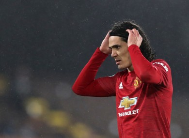 Manchester United's Edinson Cavani (file pic).