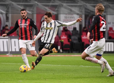 Federcio Chiesa opens the scoring for Juventus.